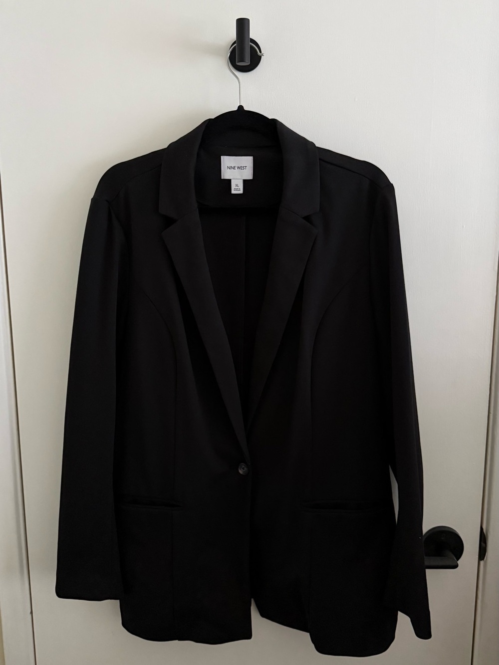 Nine West Black Tailored Single Button Slim Fit Blazer